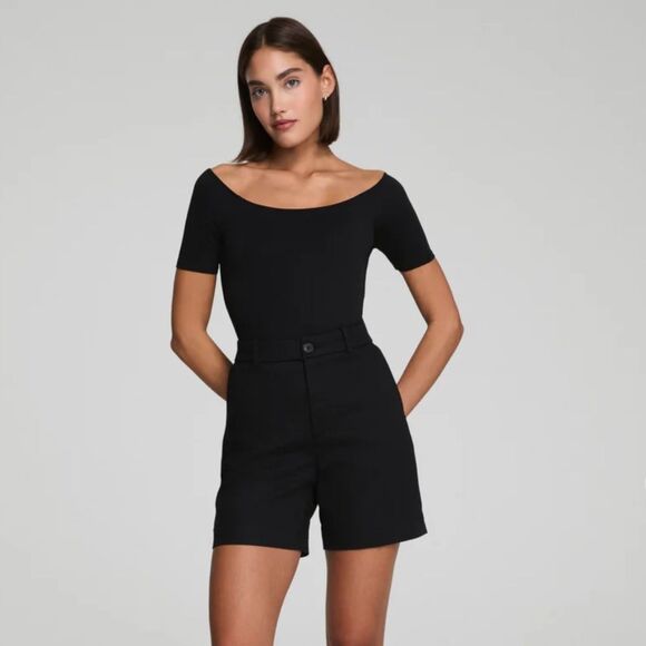 SPANX SPANXsupersmoothM Stretch Twill Short 7" Inseam Black Women's Size Medium - Picture 2 of 10